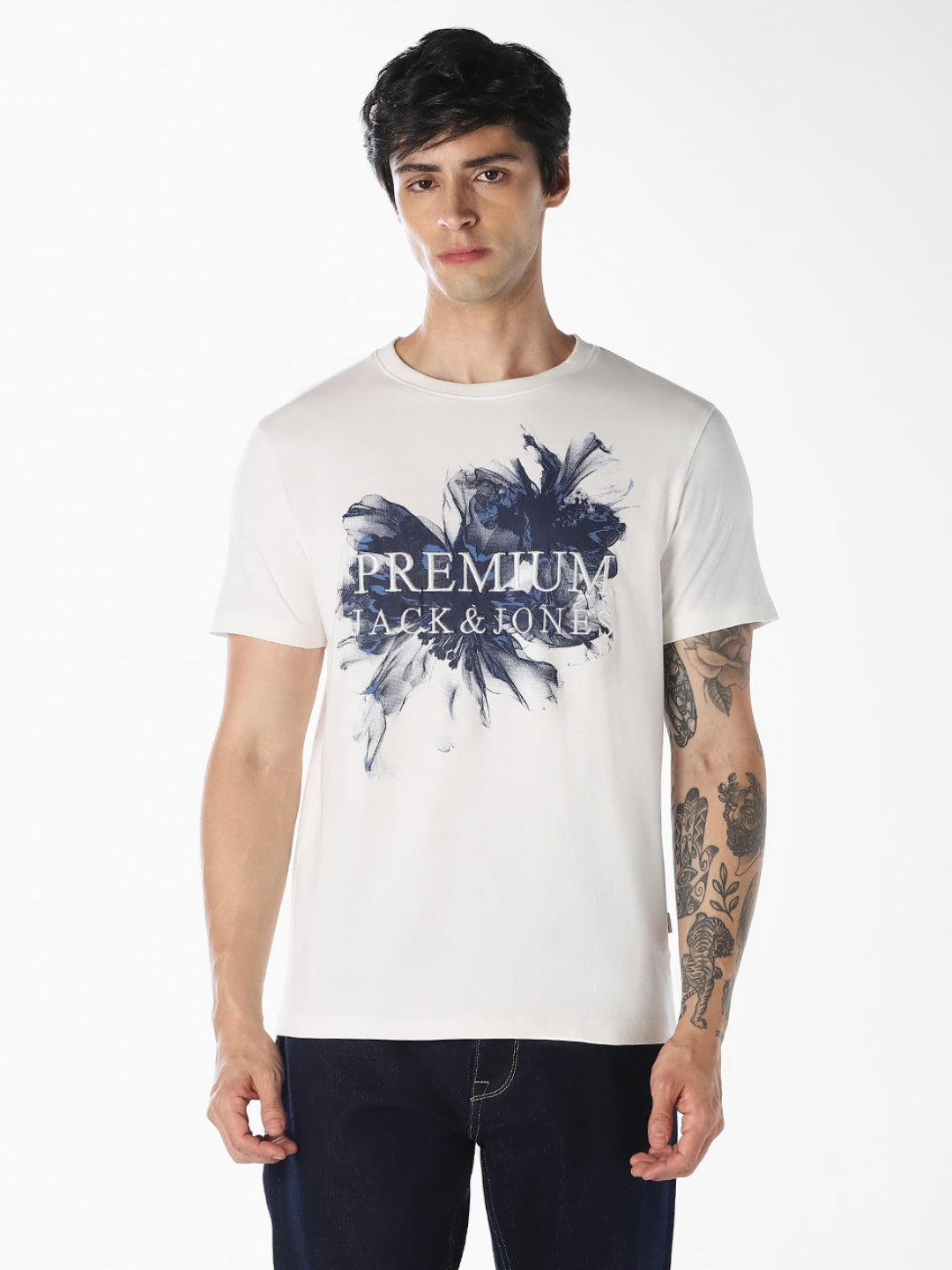 White Floral Graphic T-Shirt