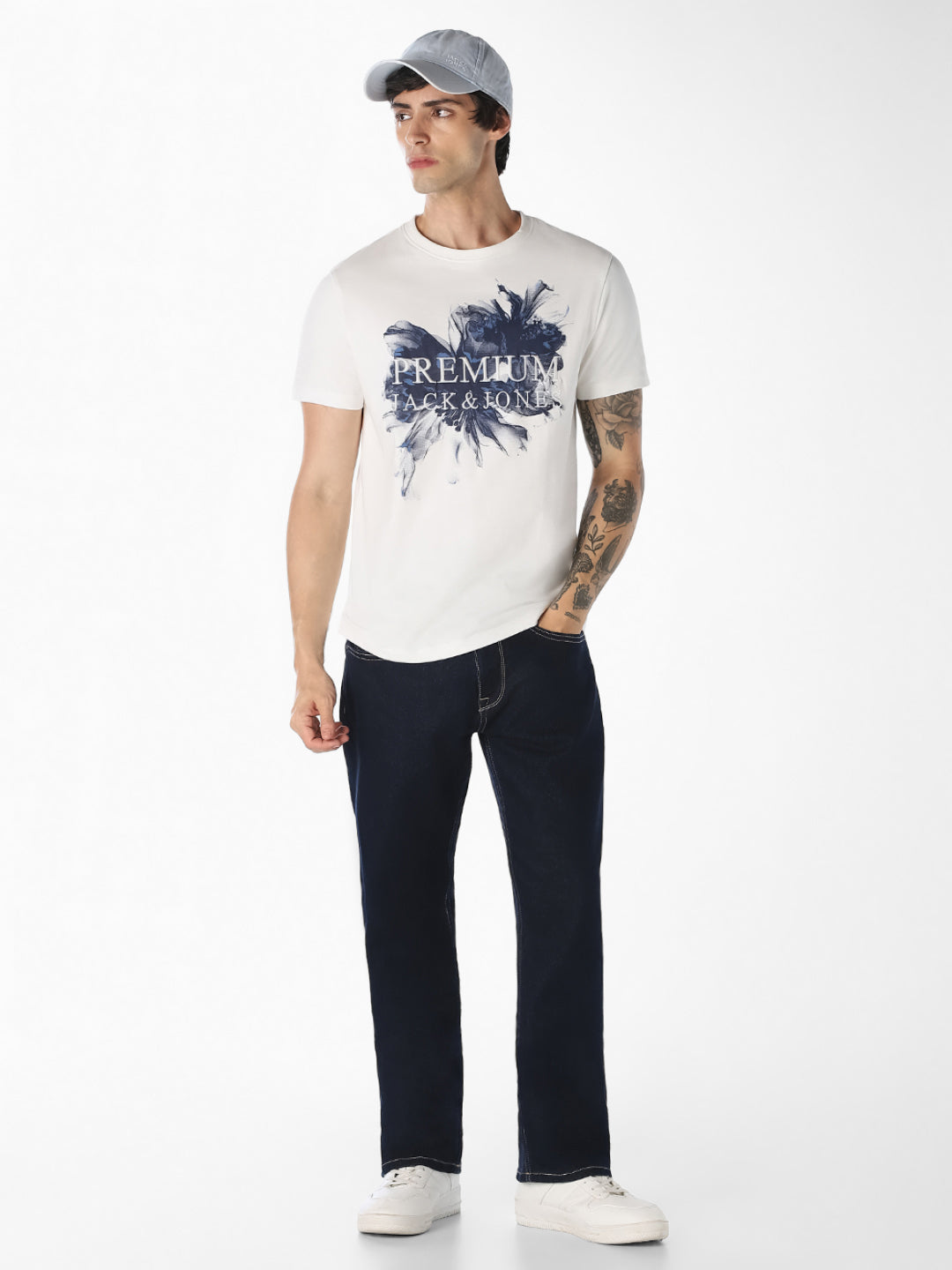 White Floral Graphic T-Shirt