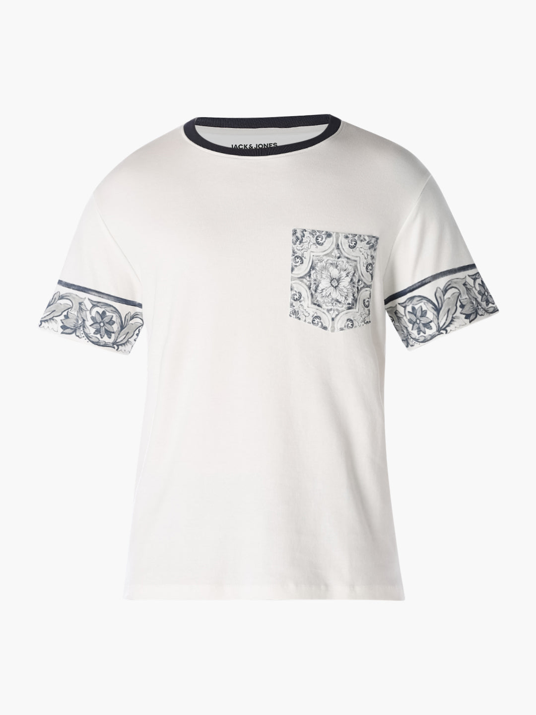 White Printed Pocket T-Shirt