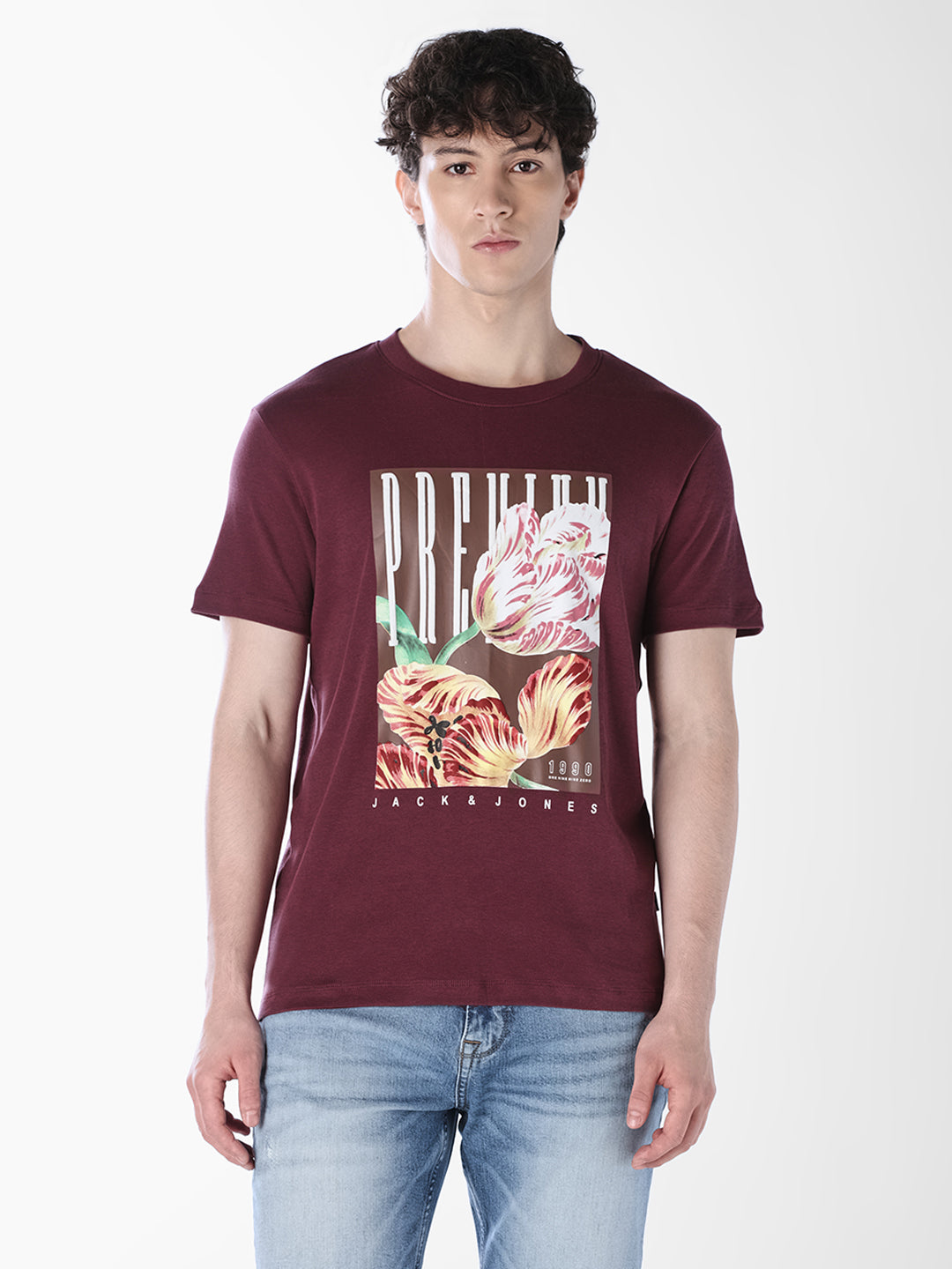 Floral Print Crew Neck T-shirt