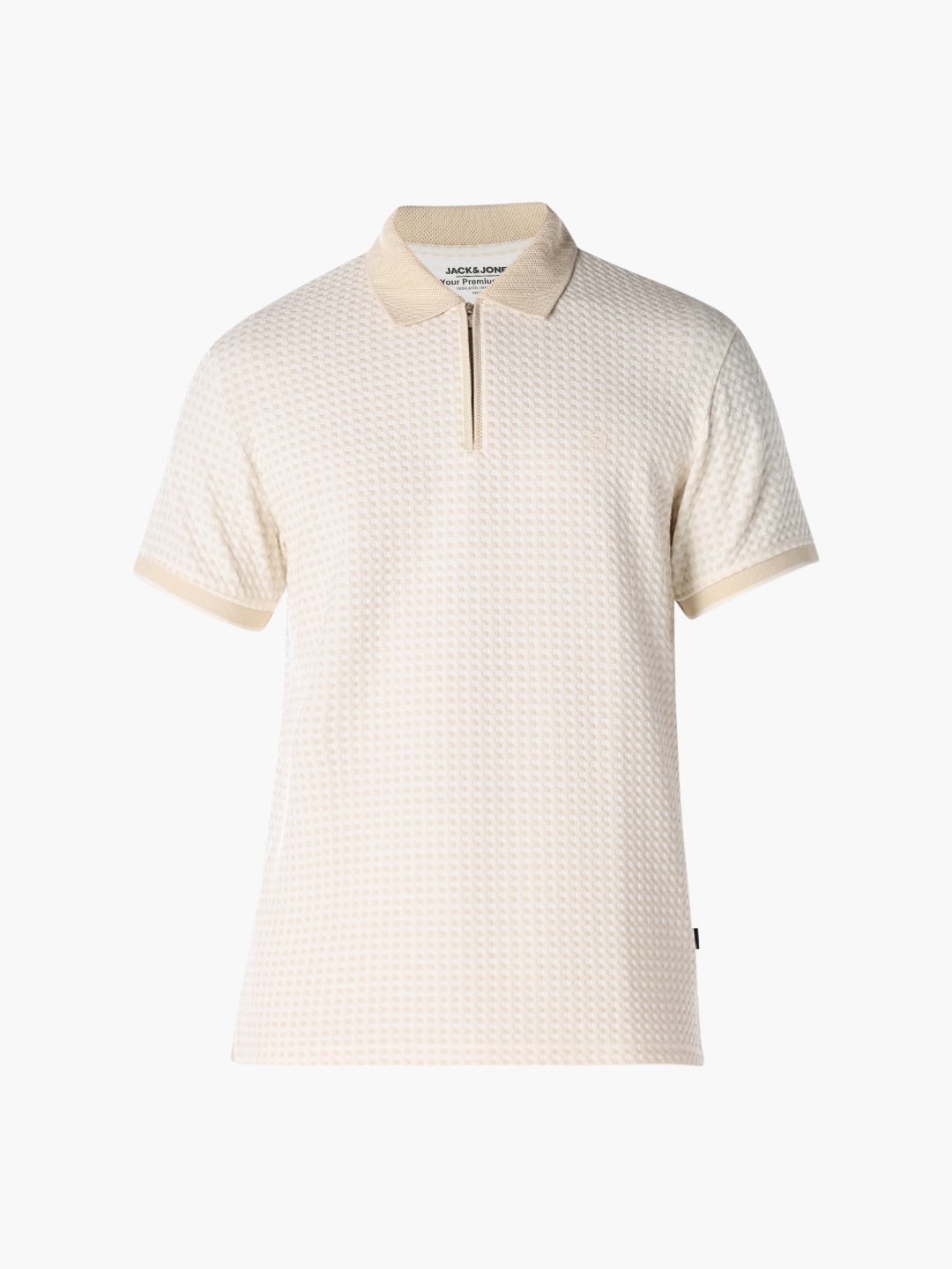 Textured Zip Polo