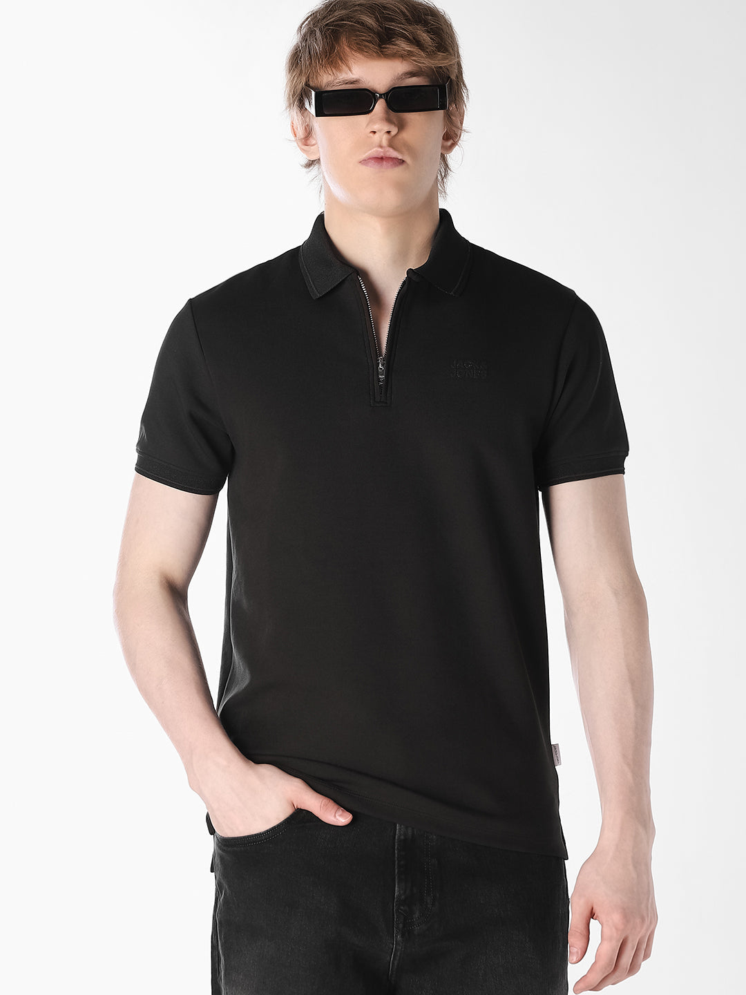 Black Knitted Polo - XS