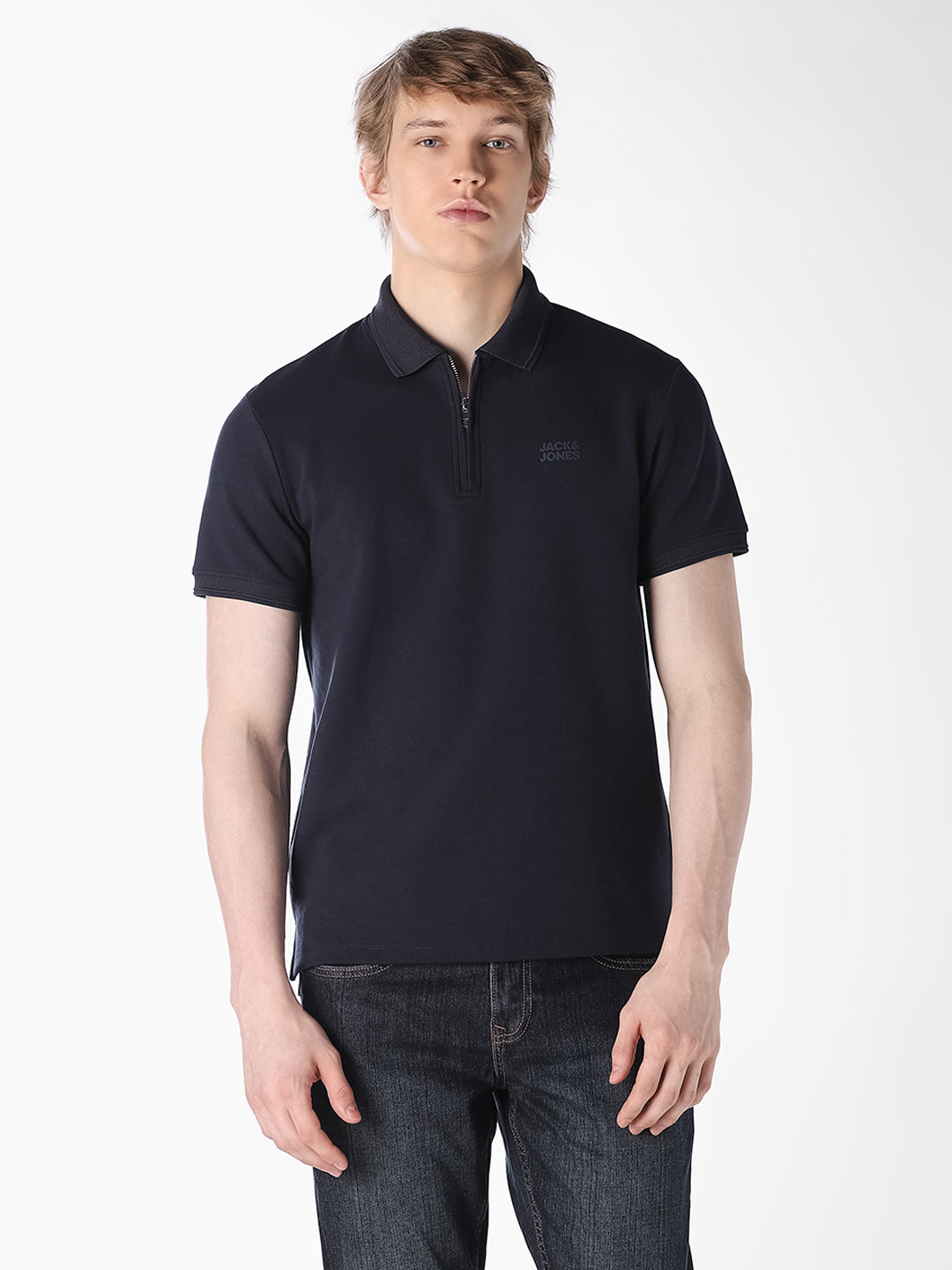 Dark Blue Knitted Polo