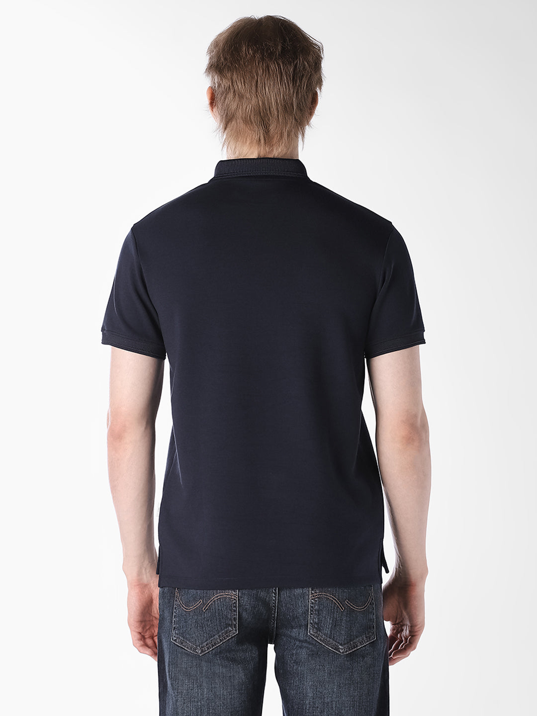 Dark Blue Knitted Polo