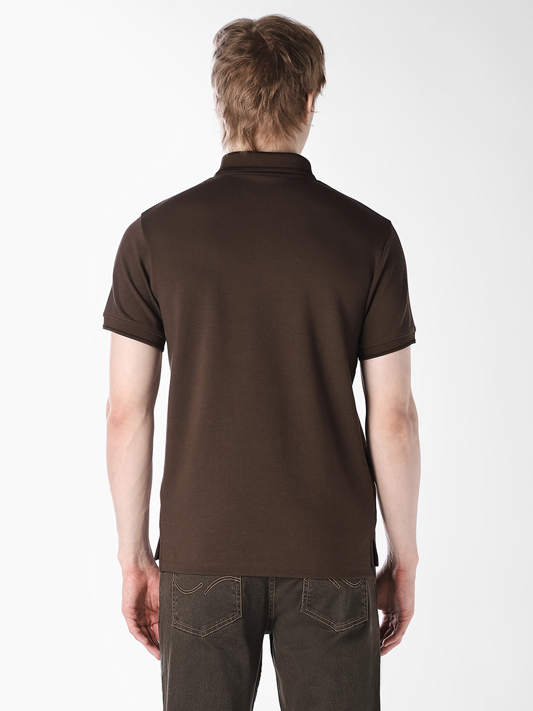 Dark Brown Knitted Polo