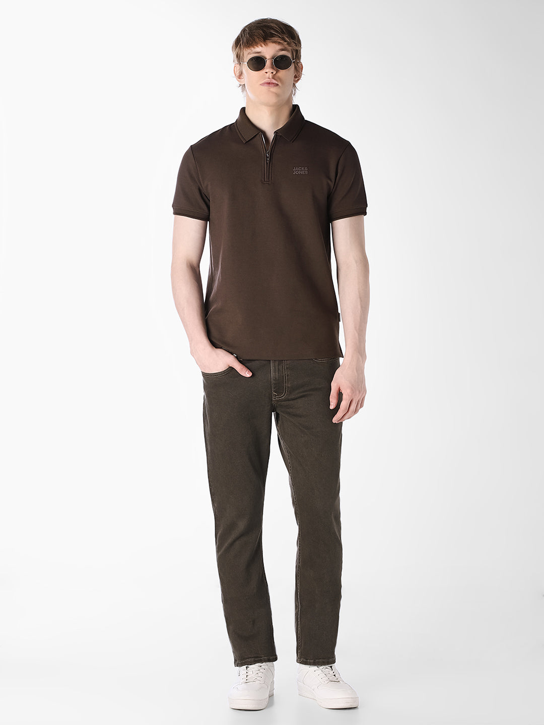 Dark Brown Knitted Polo