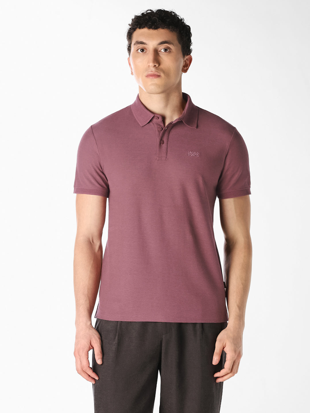 Mauve Jacquard Cotton Polo