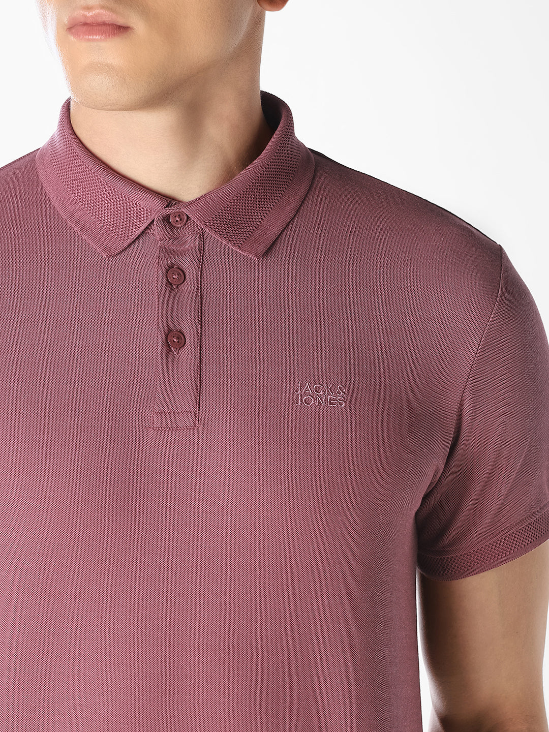 Mauve Jacquard Cotton Polo