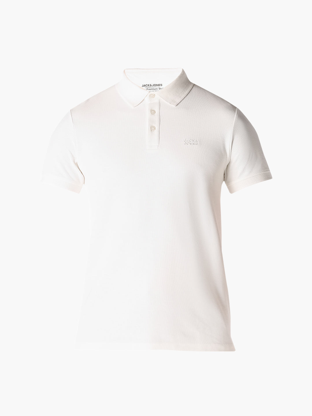 White Jacquard Cotton Polo