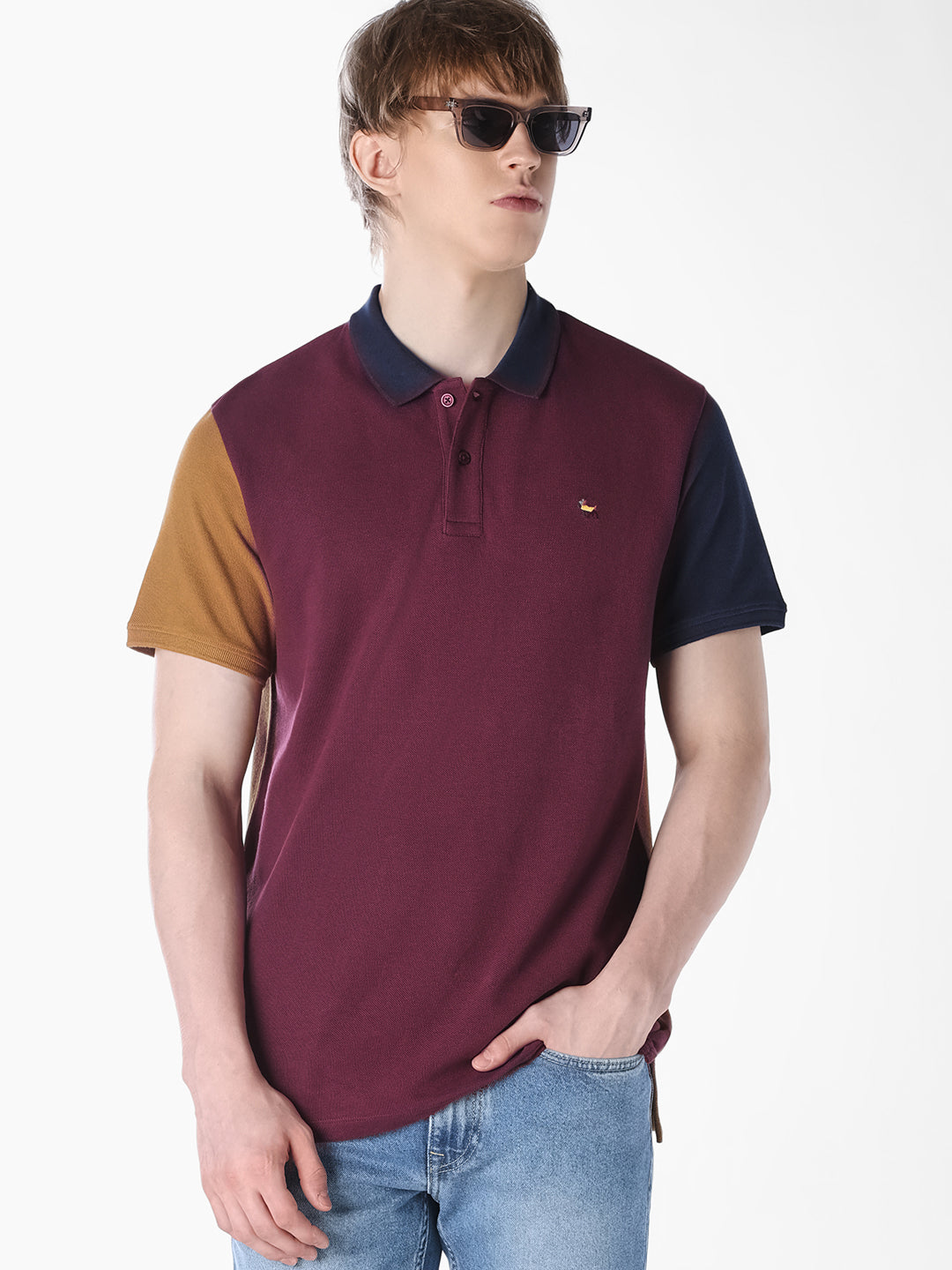Colourblocked Regular Fit Polo