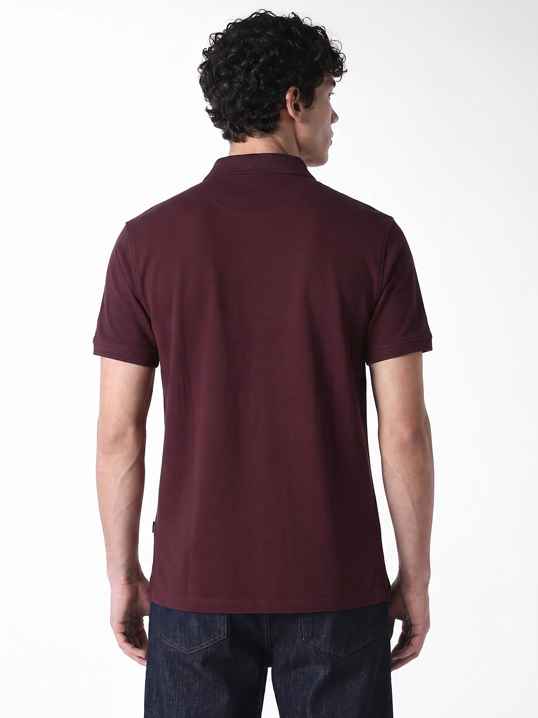 Burgundy Embroidered Polo