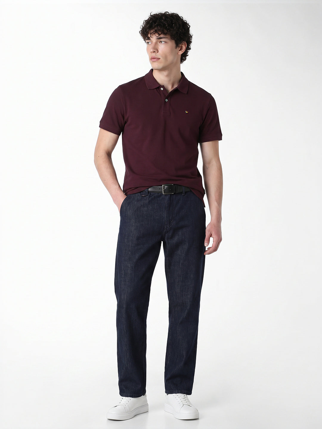 Burgundy Embroidered Polo