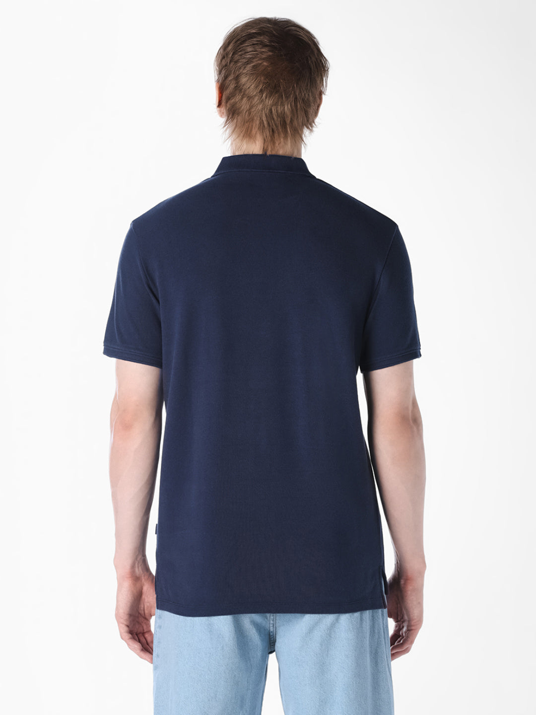 Blue Embroidered Polo