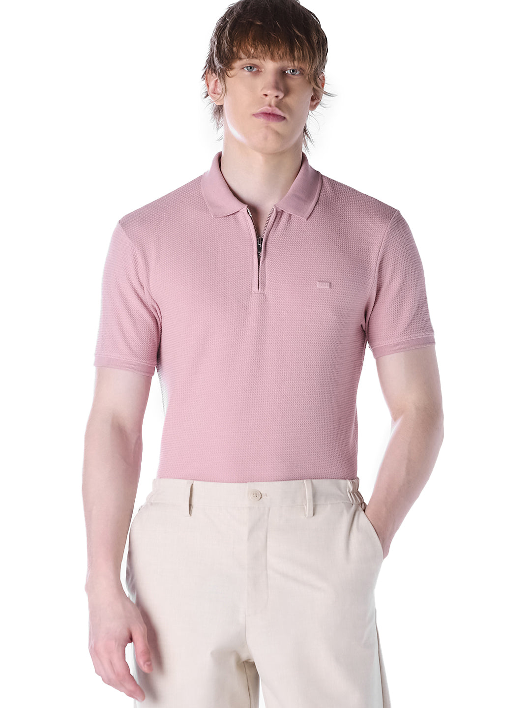 Lilac Jacquard Regular Fit polo