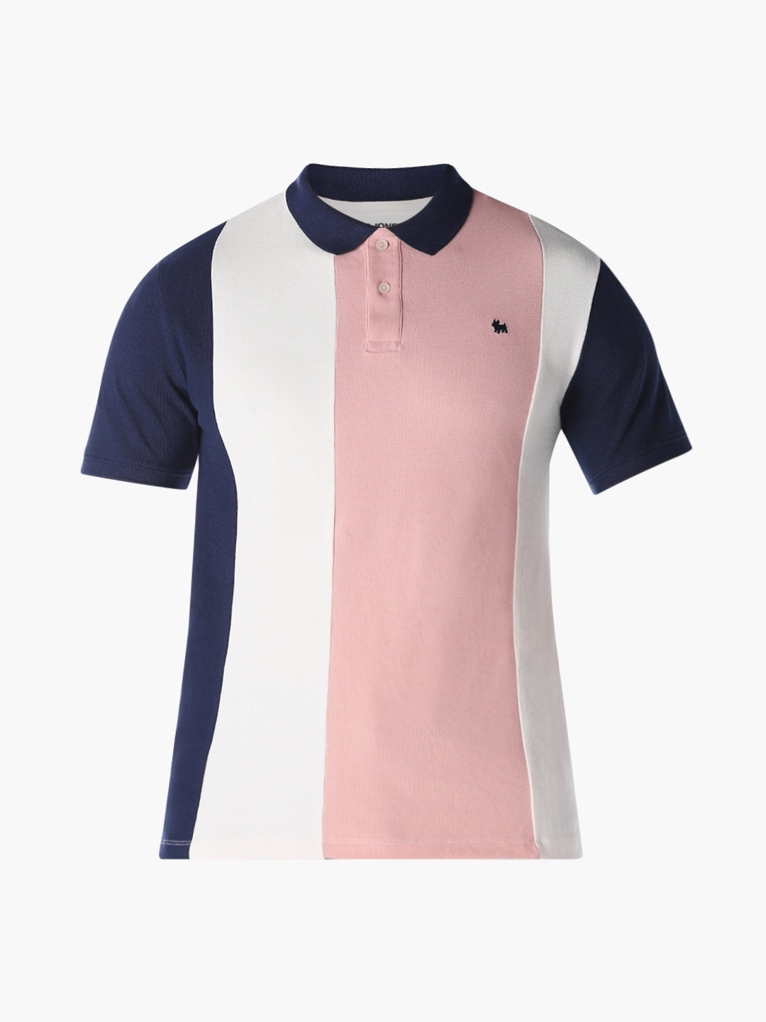 White colour blocked Regular Fit polos