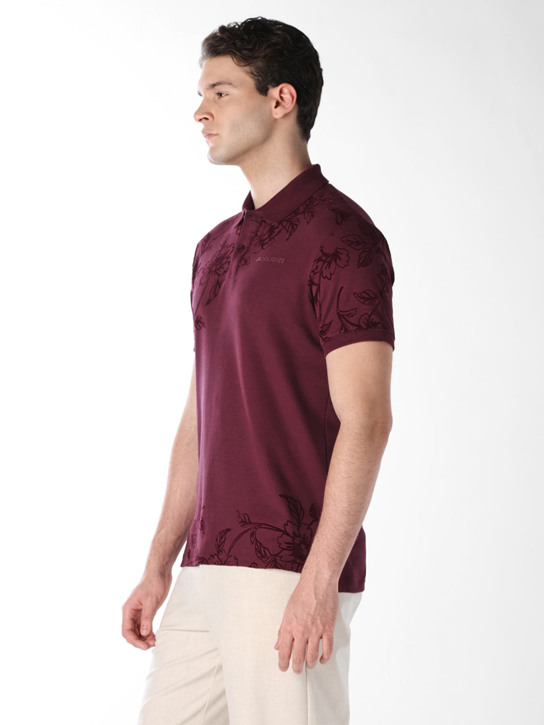 Floral Print Cotton Polo