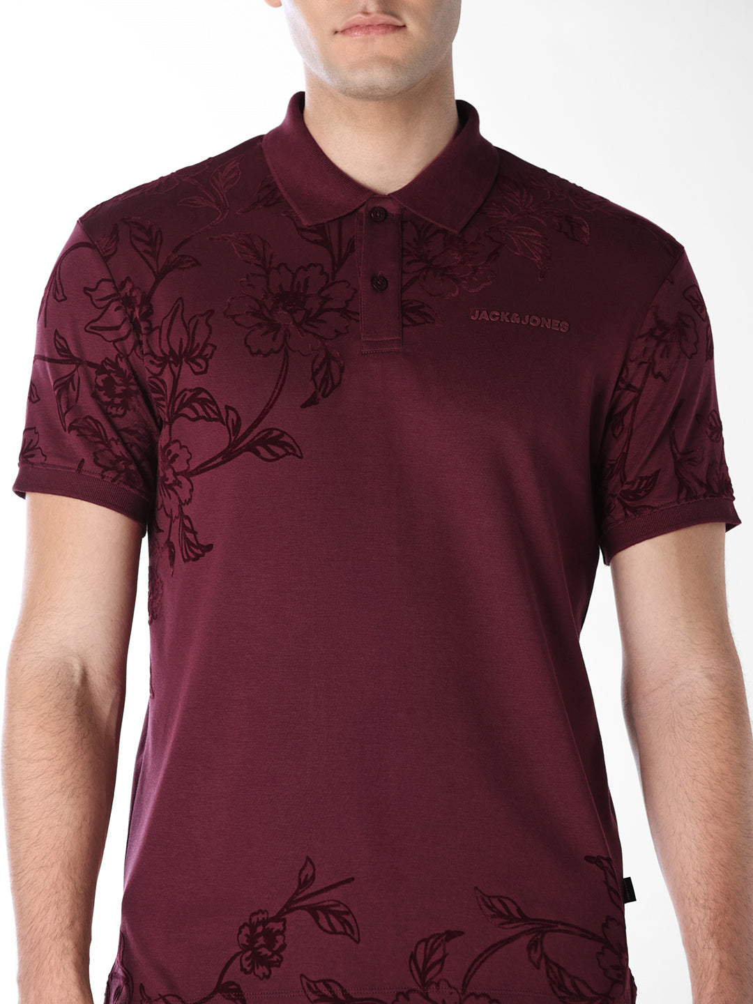 Floral Print Cotton Polo