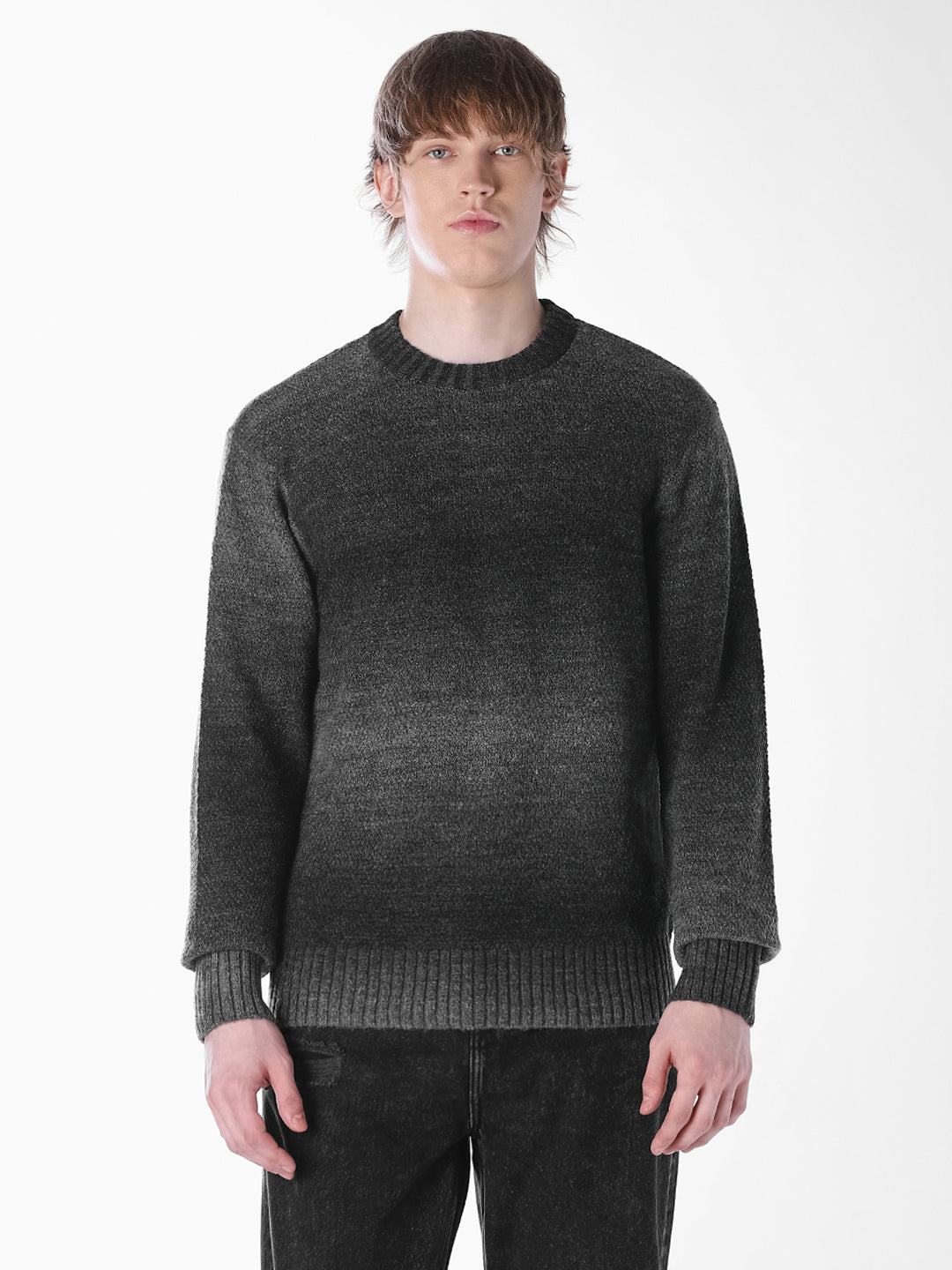 Green yarn dyed Regular Fit Pullover