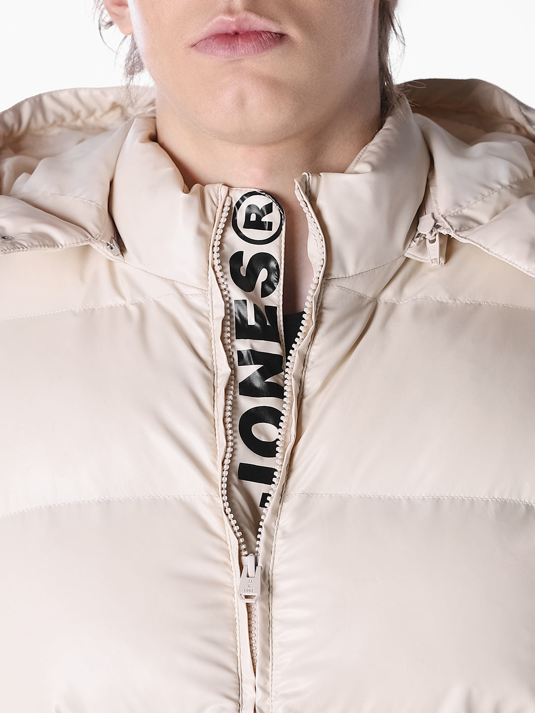 White placement print Regular Fit Jacket