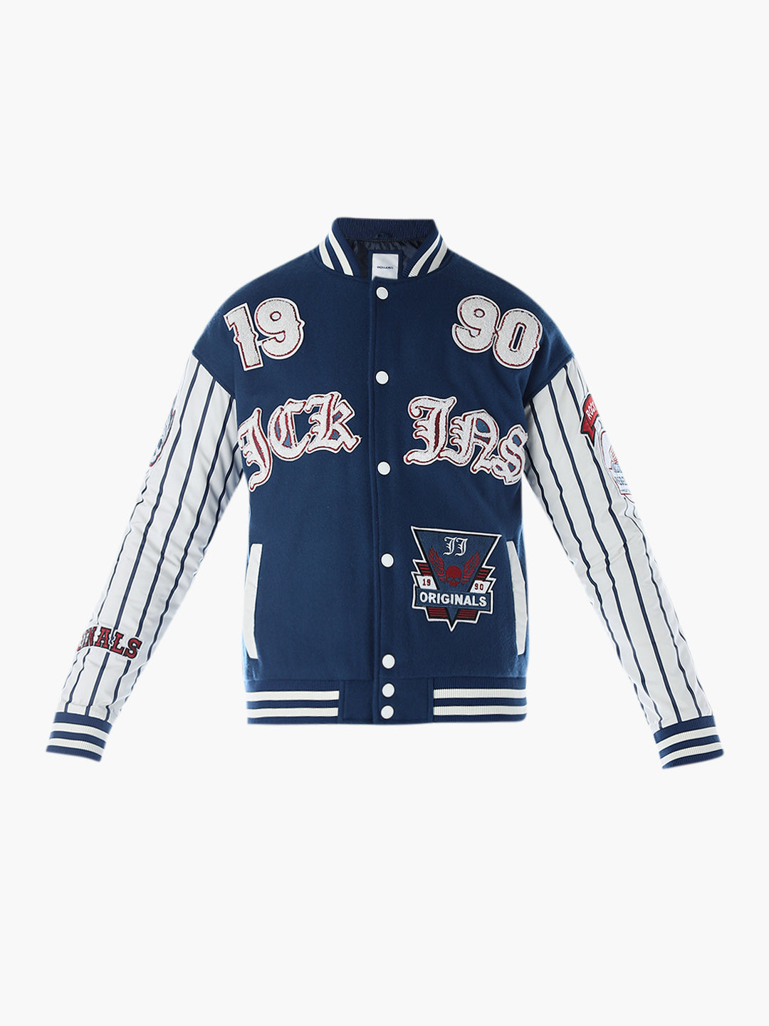 Blue placement print Regular Fit Jacket