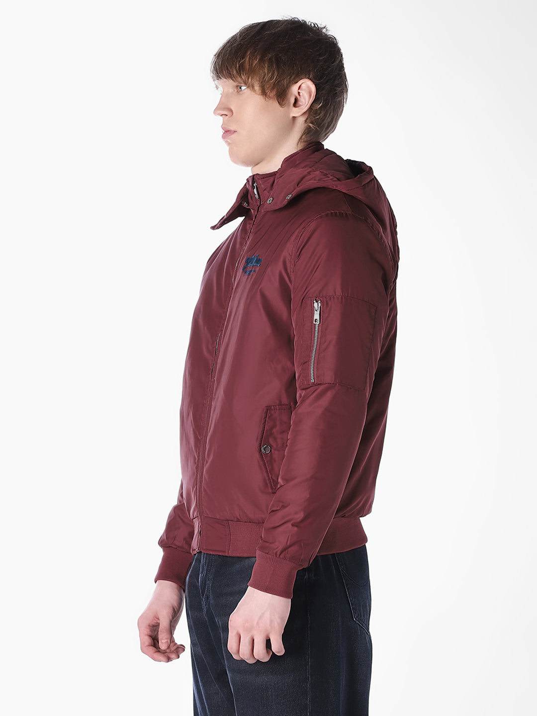 brick red Solid Regular Fit Jacket