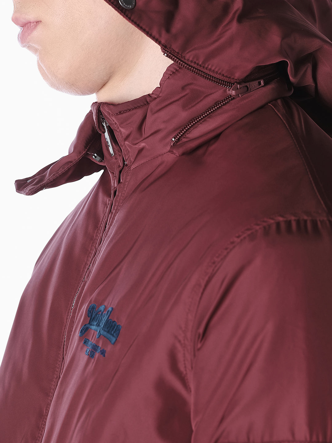 brick red Solid Regular Fit Jacket