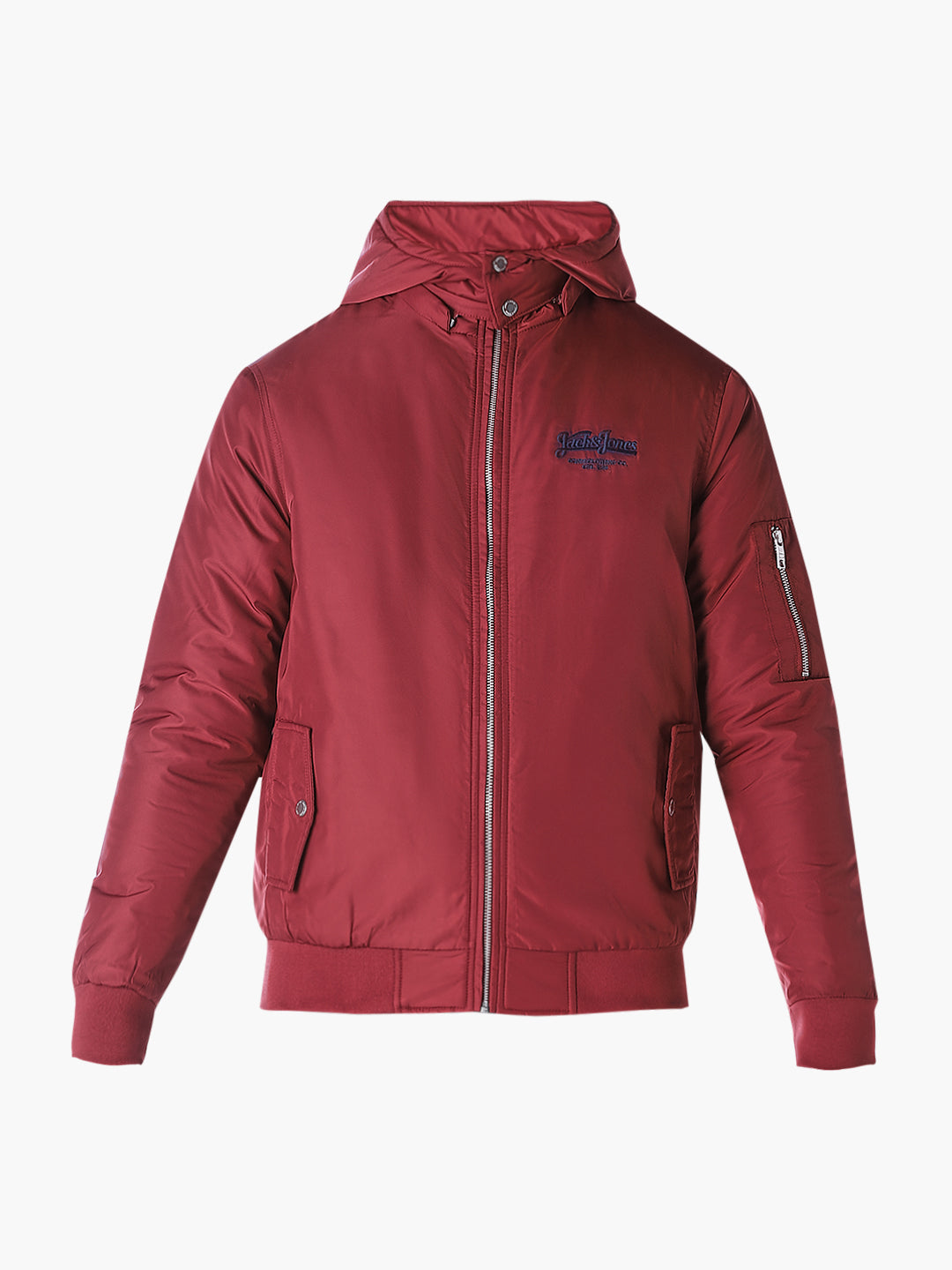 brick red Solid Regular Fit Jacket