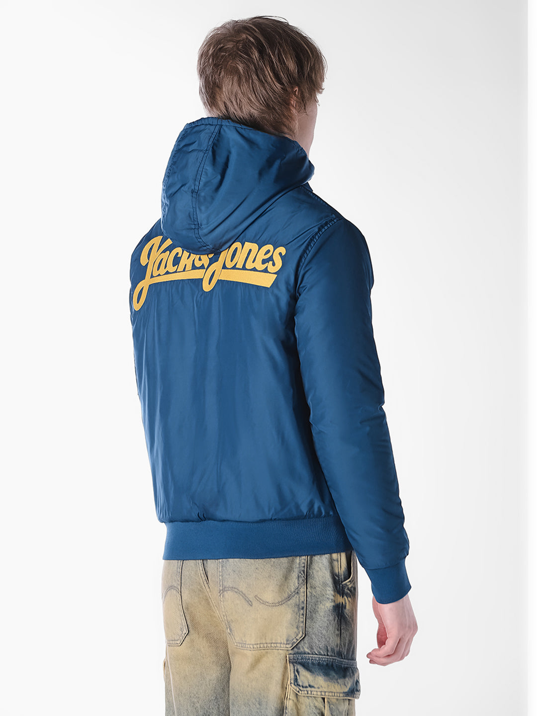 Blue Solid Regular Fit Jacket