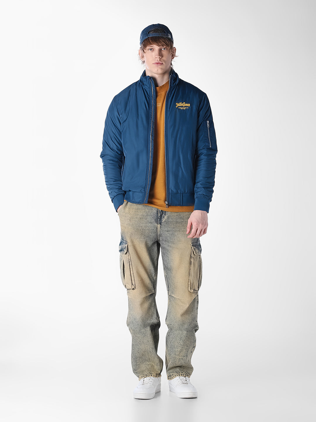 Blue Solid Regular Fit Jacket