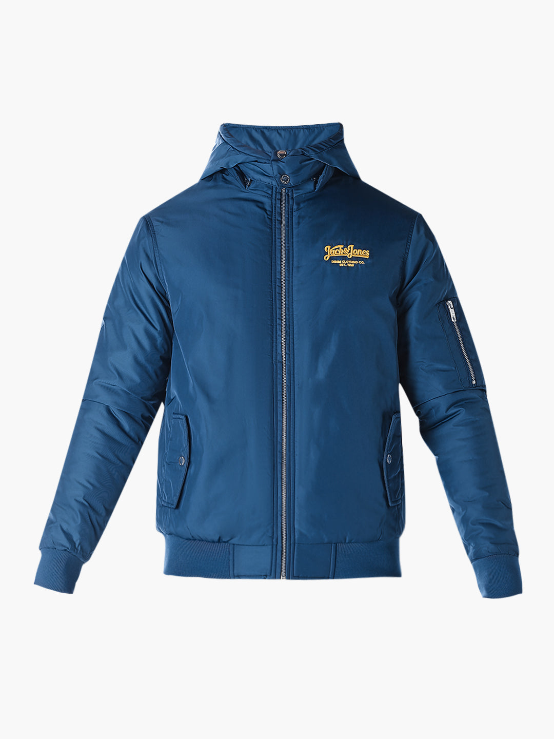 Blue Solid Regular Fit Jacket