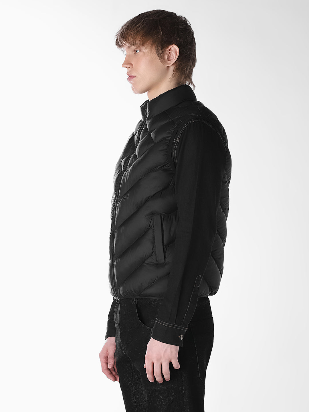 Black High Neck Gilet
