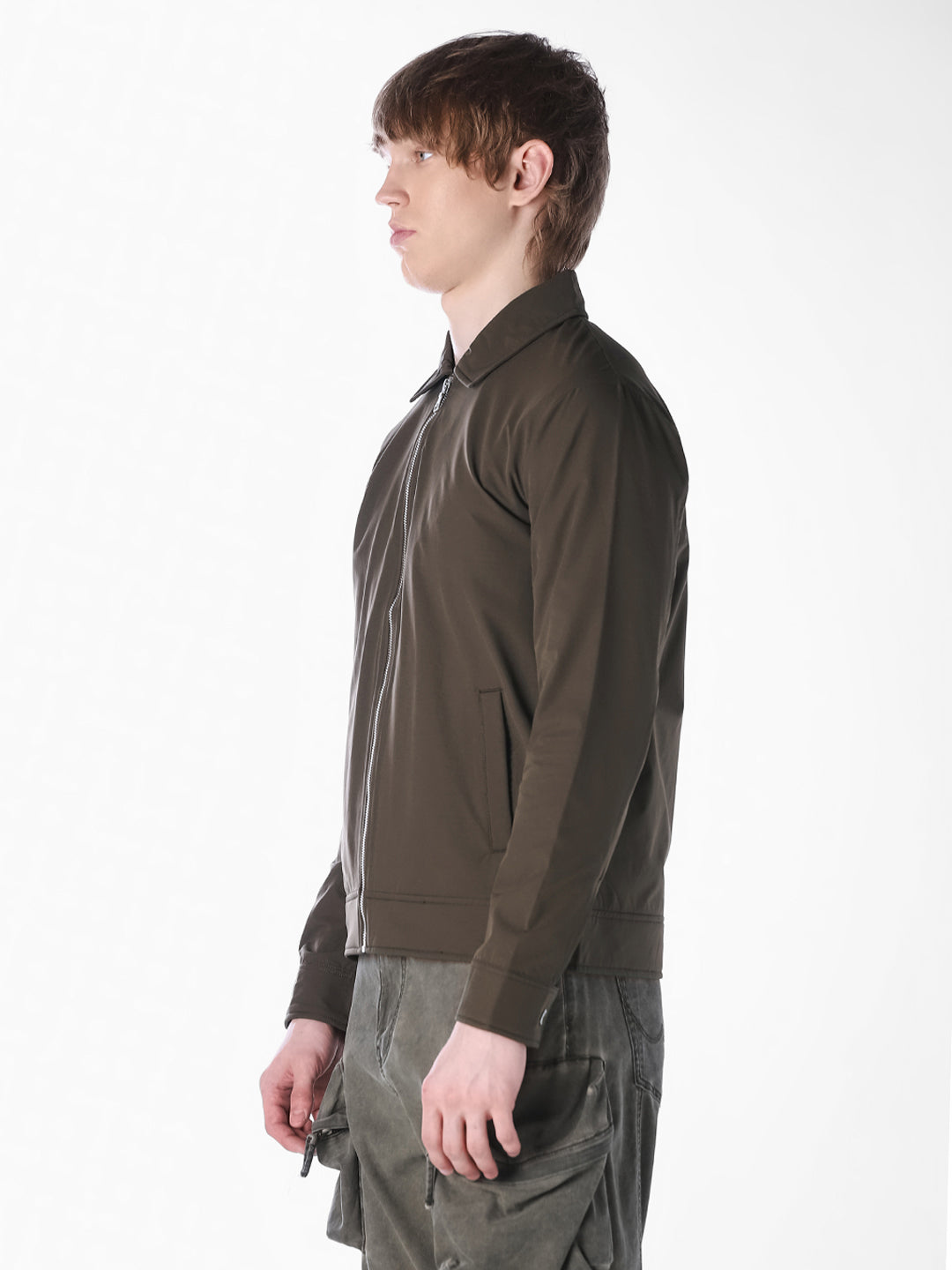 dark olive Solid Regular Fit Jacket