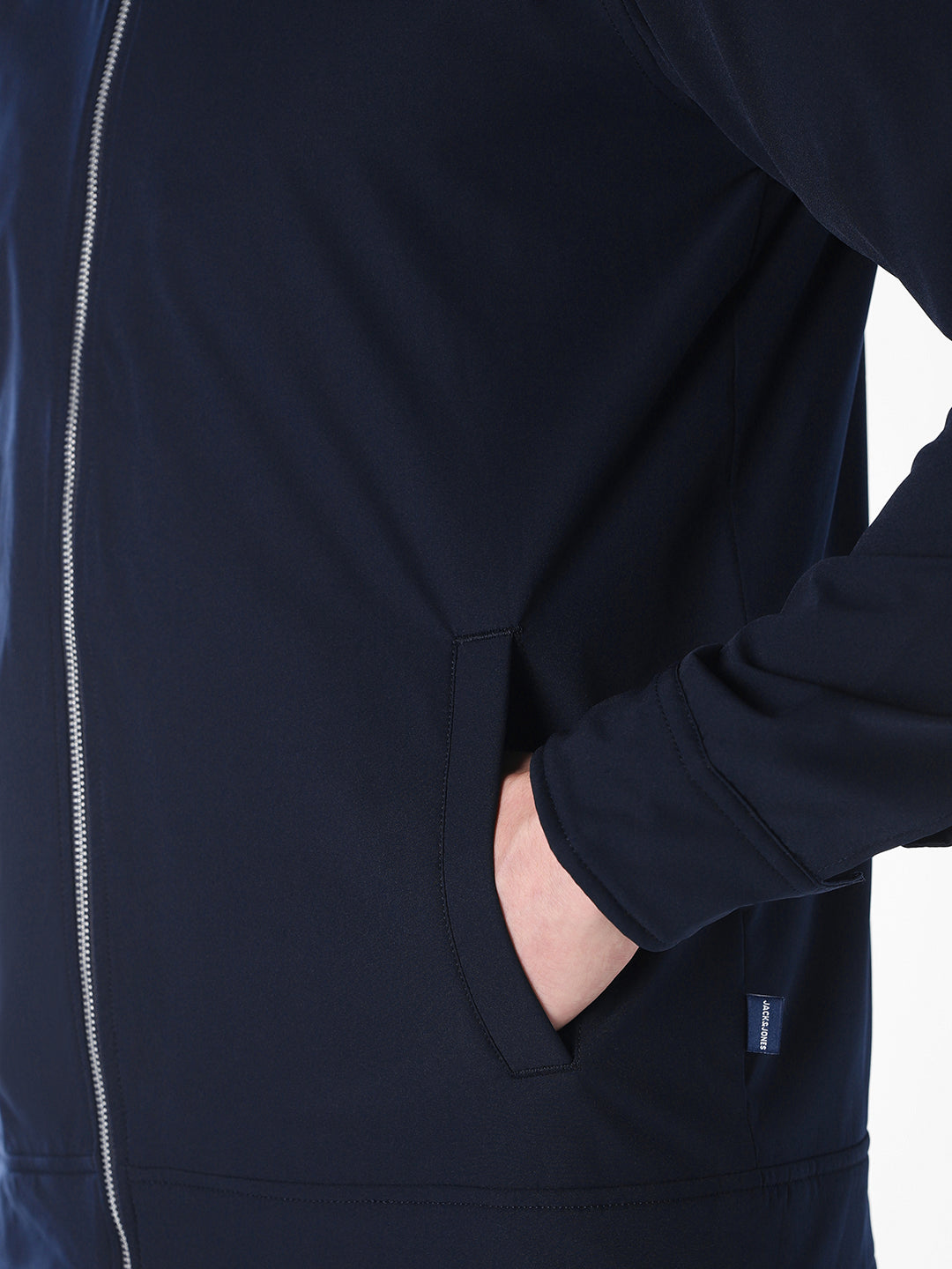 Blue Solid Regular Fit Jacket