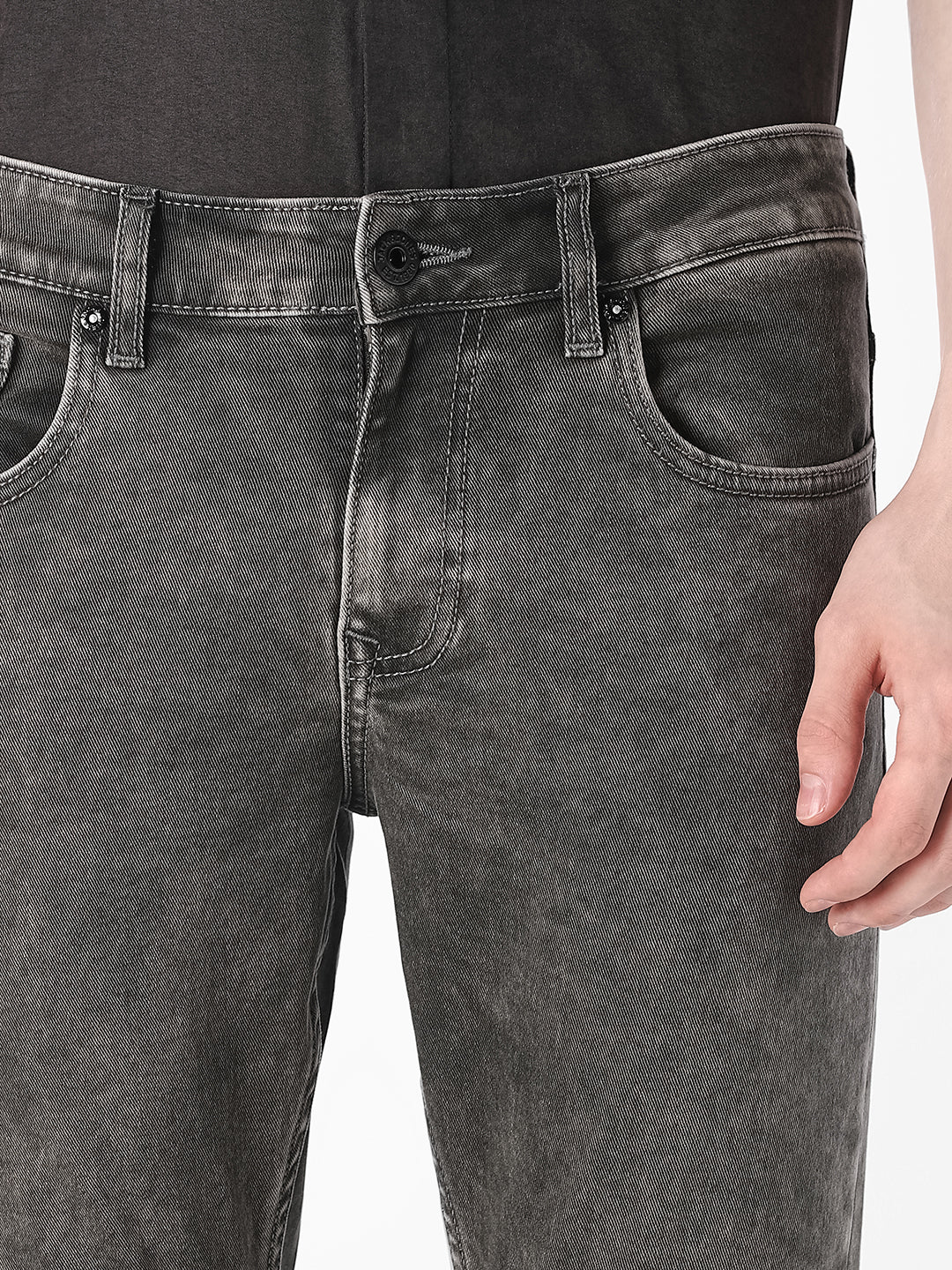 Dark Grey Brak Cropped Jeans