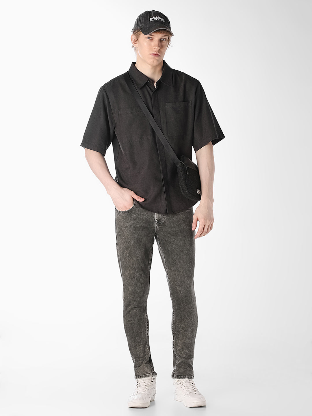 Dark Grey Brak Cropped Jeans