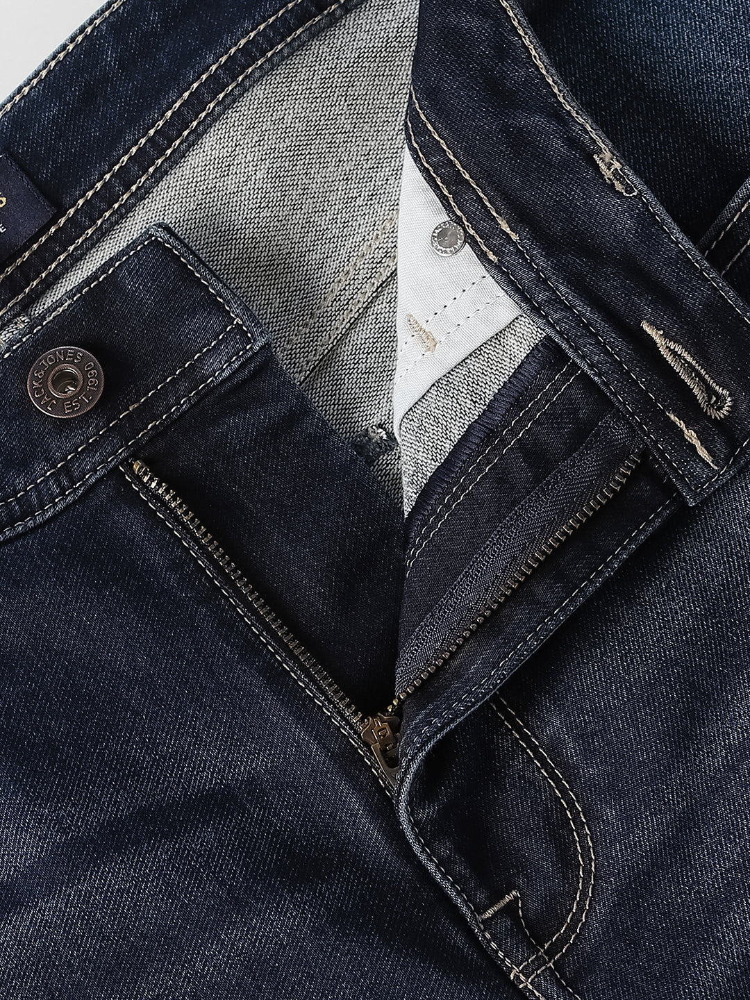 Dark Blue Washed Bootcut Jeans