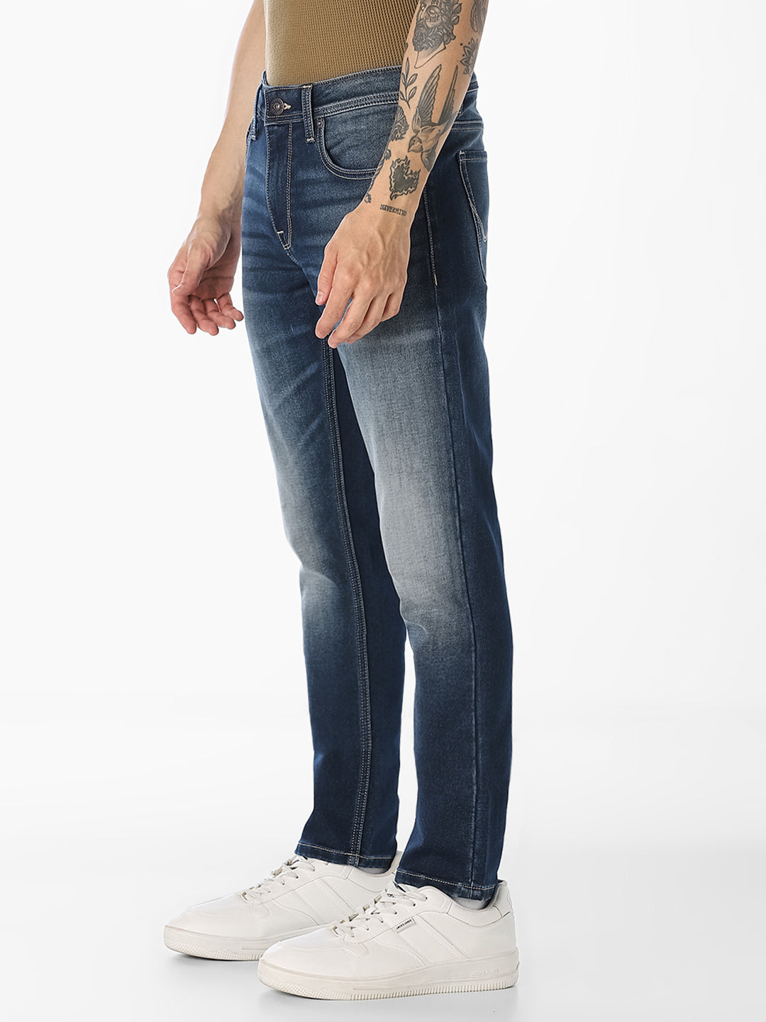 Blue Low-Rise Glenn Slim Fit Jeans