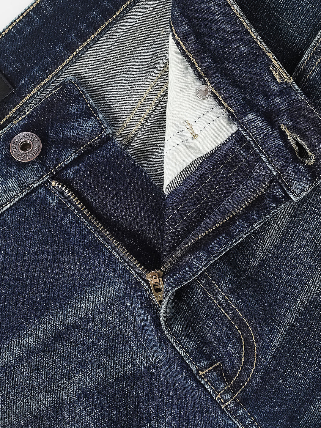 Dark Blue Washed Bootcut Jeans