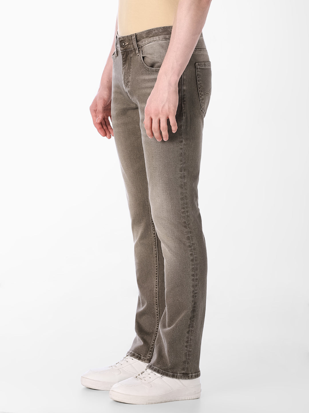 Dark Olive Washed Clark Regular Fit Jeans