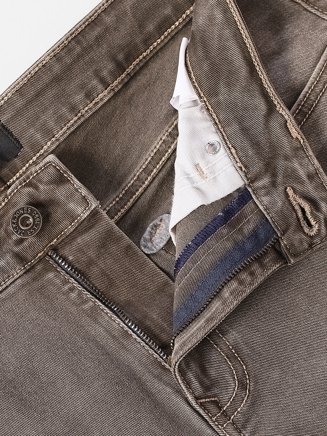 Dark Olive Washed Clark Regular Fit Jeans