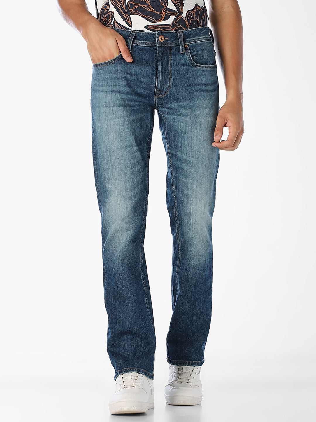 Blue Washed Regular Fit Jeans
