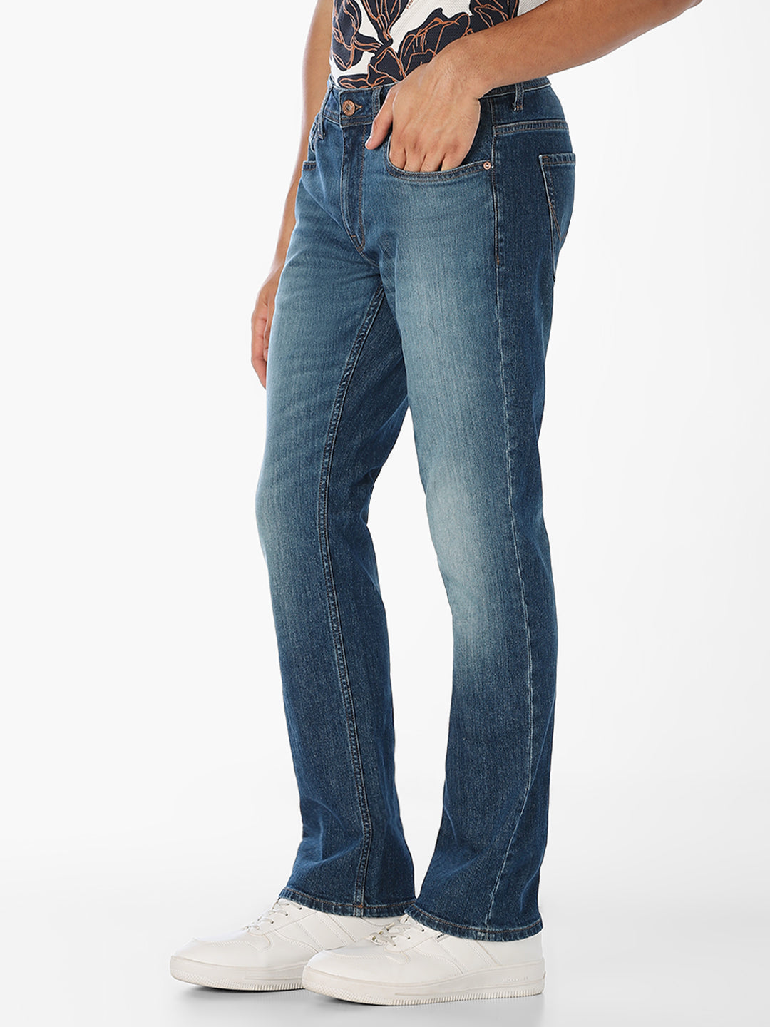 Blue Washed Regular Fit Jeans