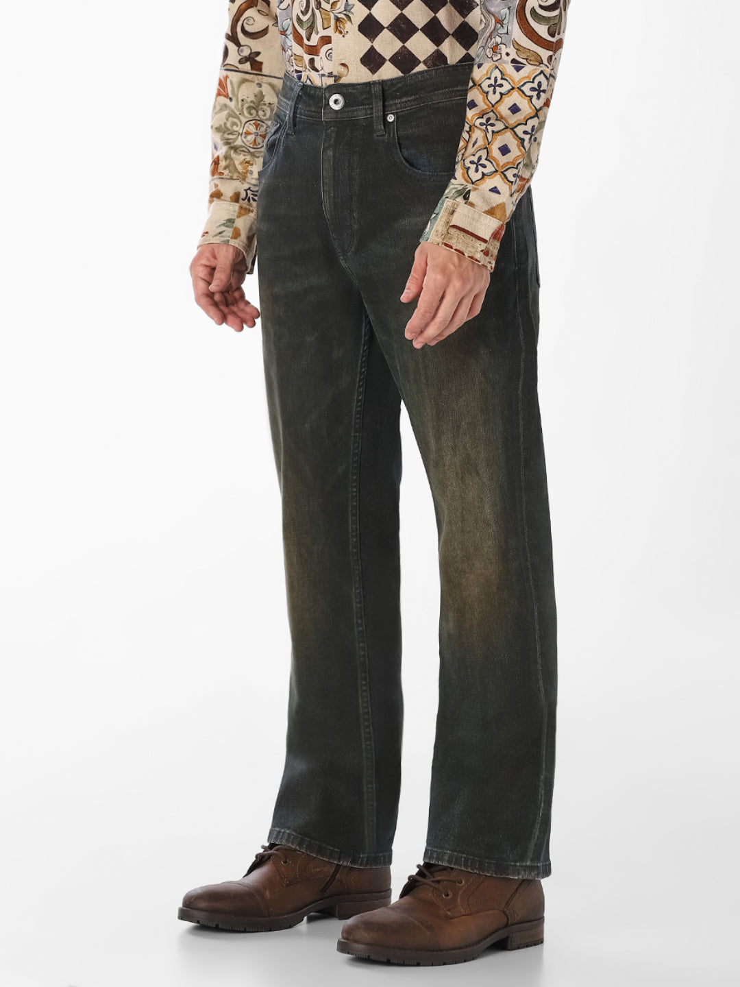 Blue Washed Bootcut Jeans