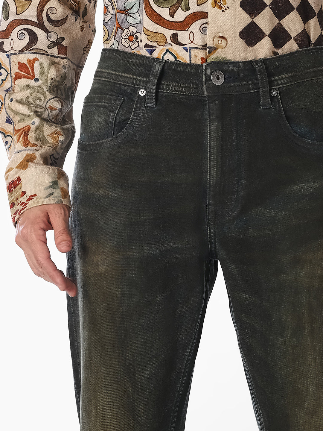 Blue Washed Bootcut Jeans