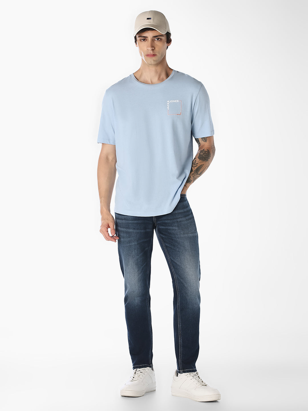 Blue Low-Rise Brak Slim Cropped Jeans