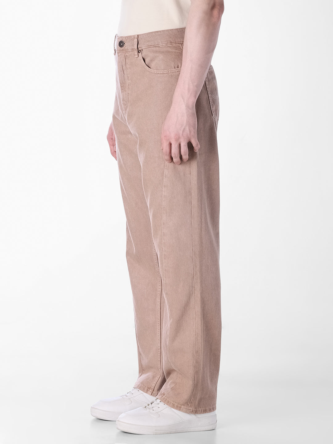 Tan High Rise Dario Loose Fit Jeans