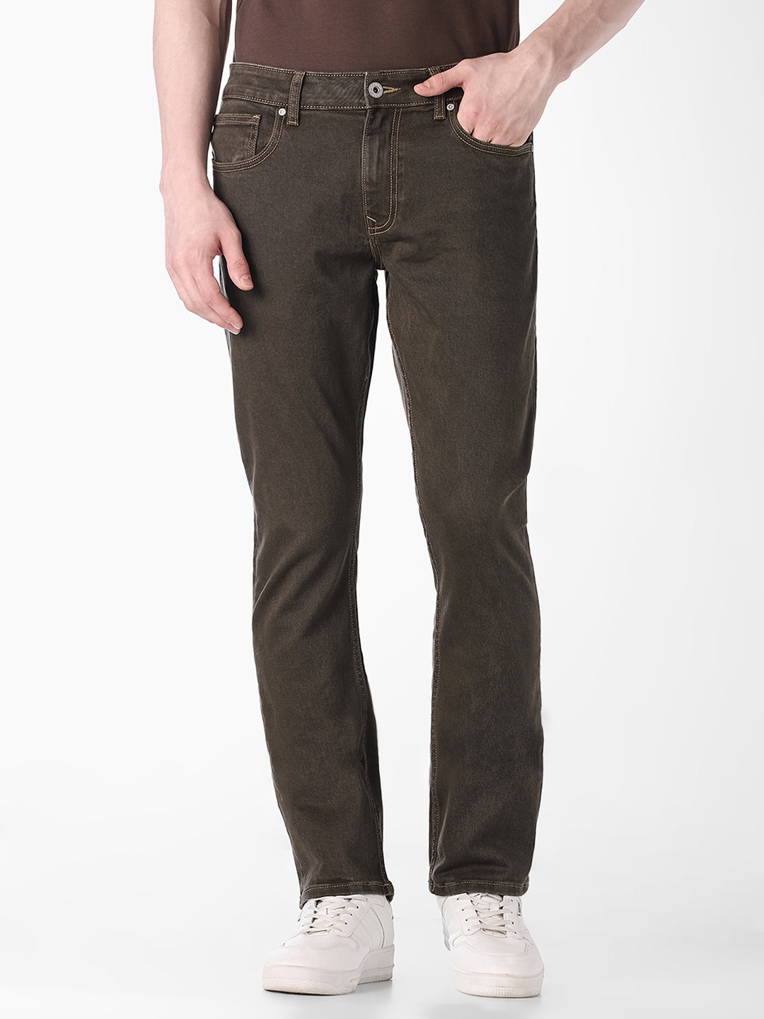 Dark Olive Clark Regular Fit Jeans