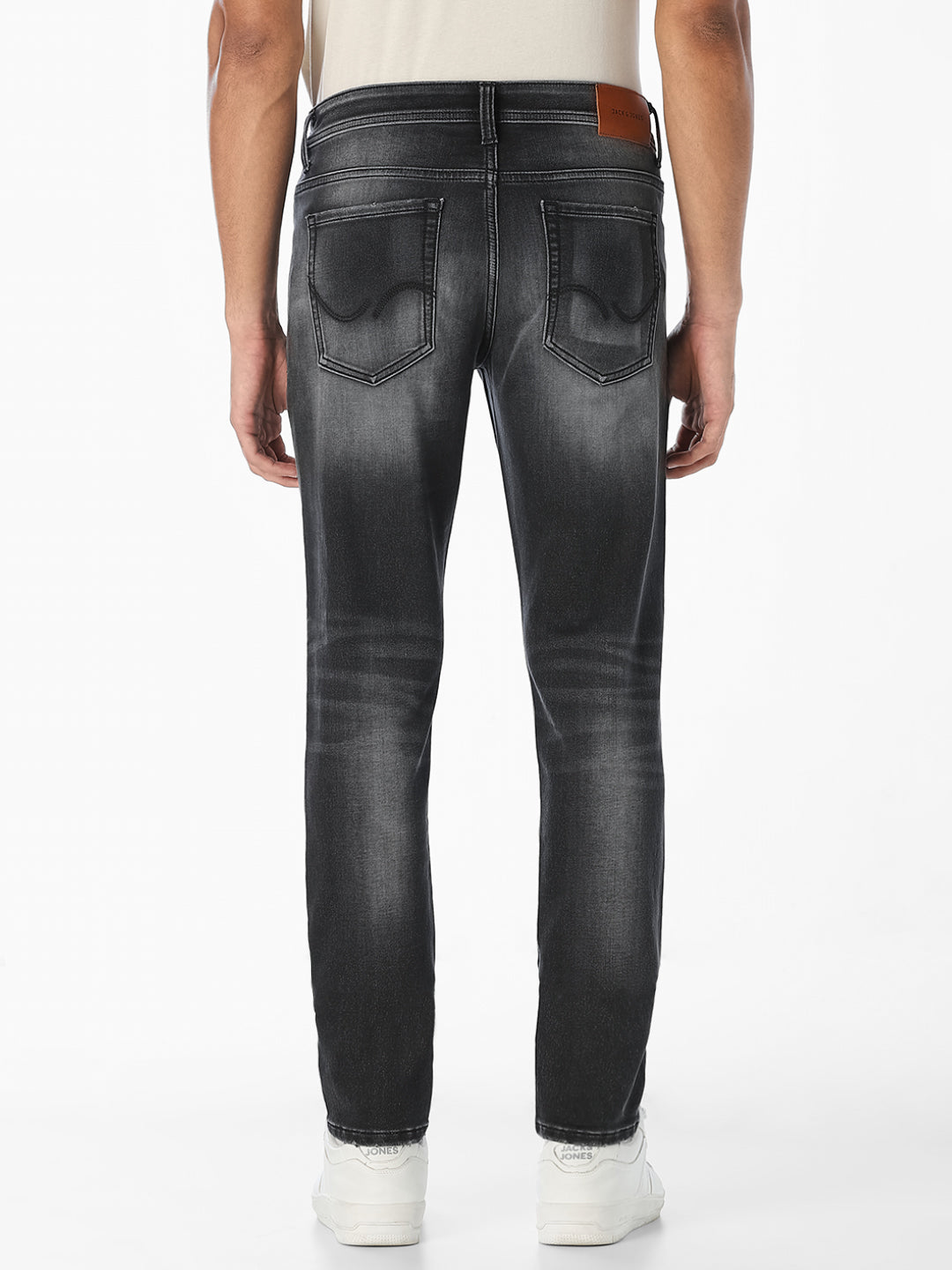 Grey Washed Slim Fit 5-Pocket Jeans