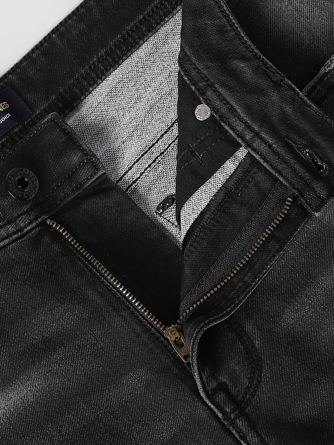 Grey Washed Slim Fit 5-Pocket Jeans