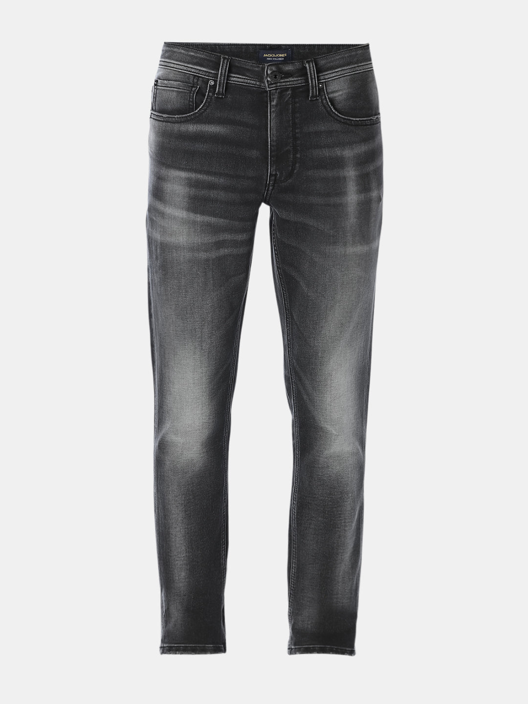 Grey Washed Slim Fit 5-Pocket Jeans